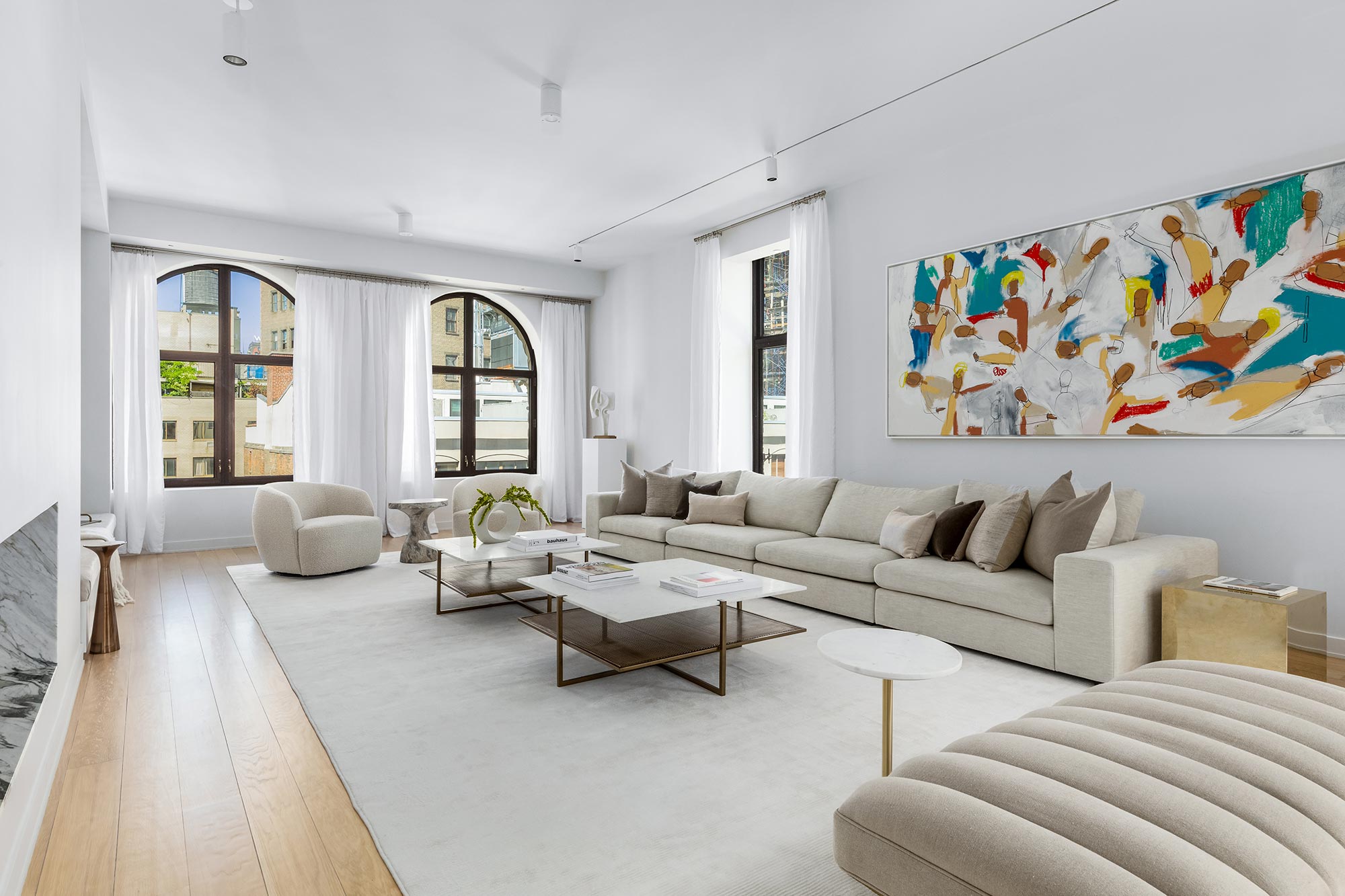 triplex penthouse new york living room
